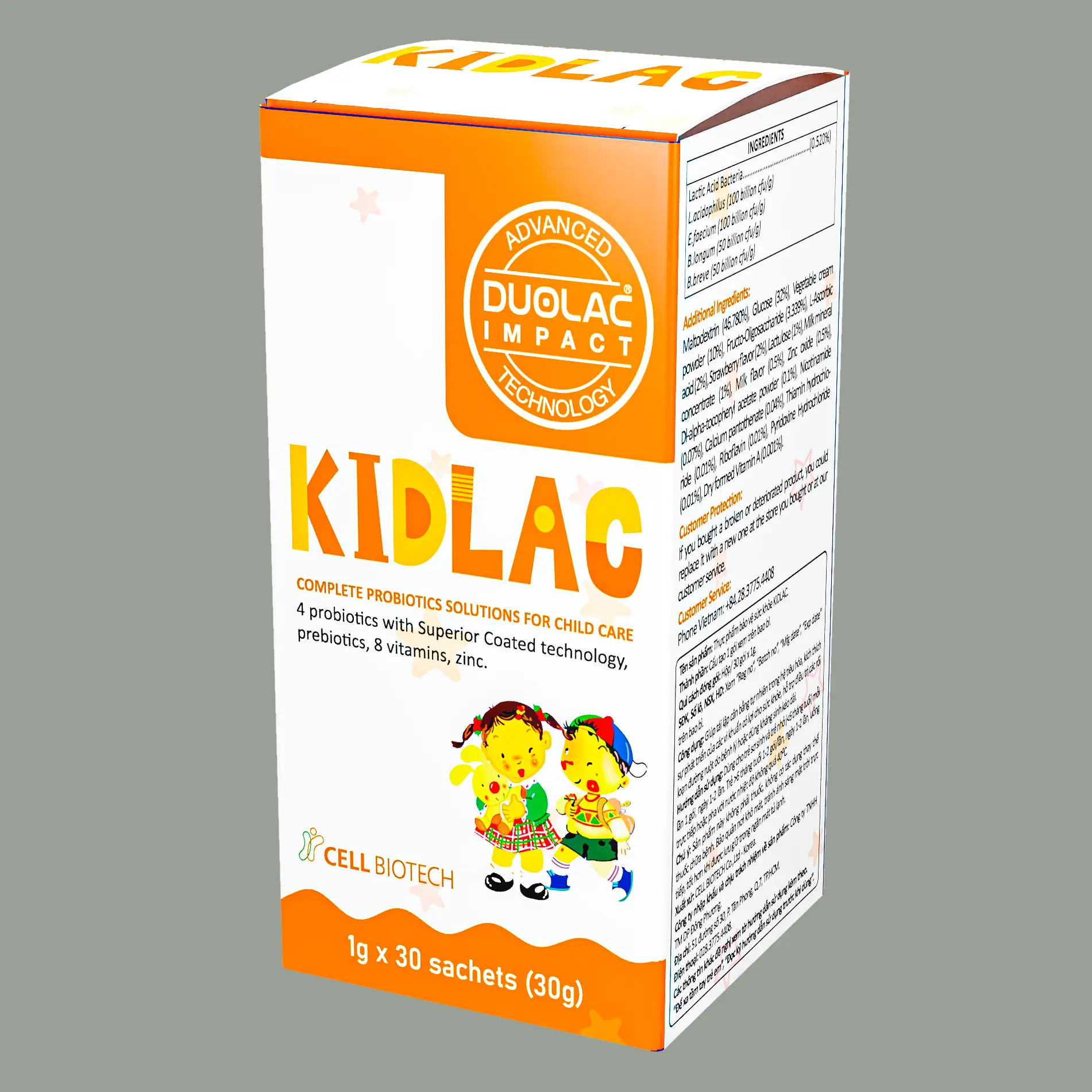 Men Vi Sinh Hỗ Trợ Tiêu Hóa Cho Trẻ Kidlac (hộp 30 Gói) - 1Mall.vn