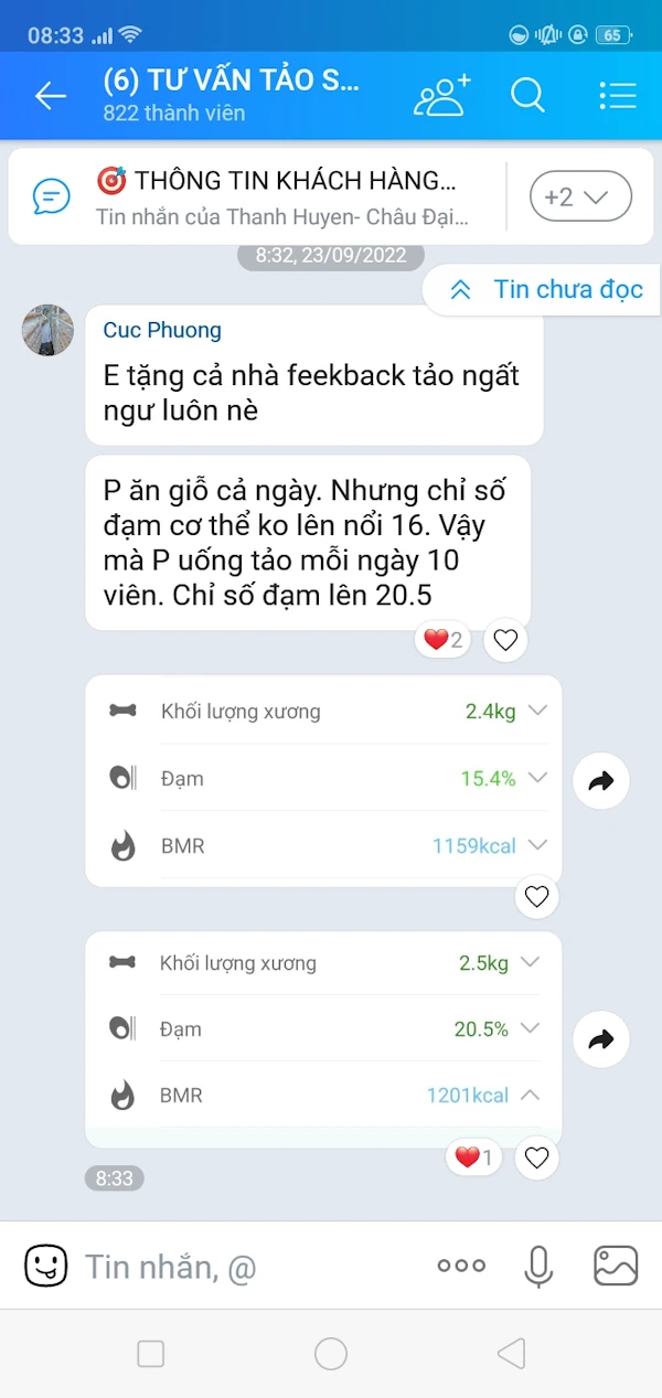 Review Tảo Spirulina Spimate Plus Nhật Bản - Chỉ Số đạm Cơ Thể Tăng Lên Sau Khi Sử Dụng Tảo Spirulina