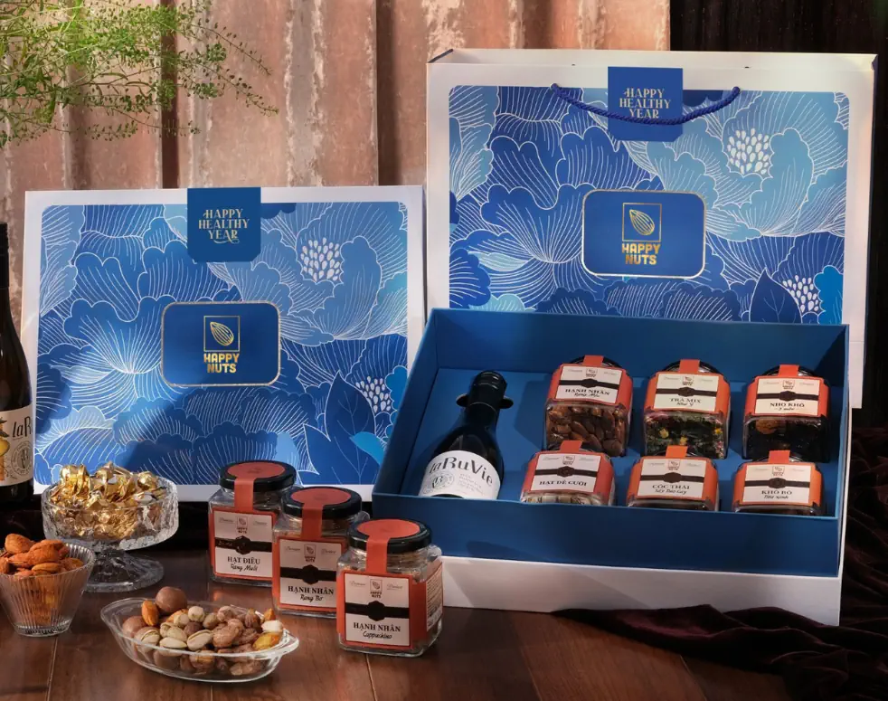 Hộp Quà Tết 2024 Happy Nuts - Sức Khỏe (kèm Túi) - 1Mall.vn
