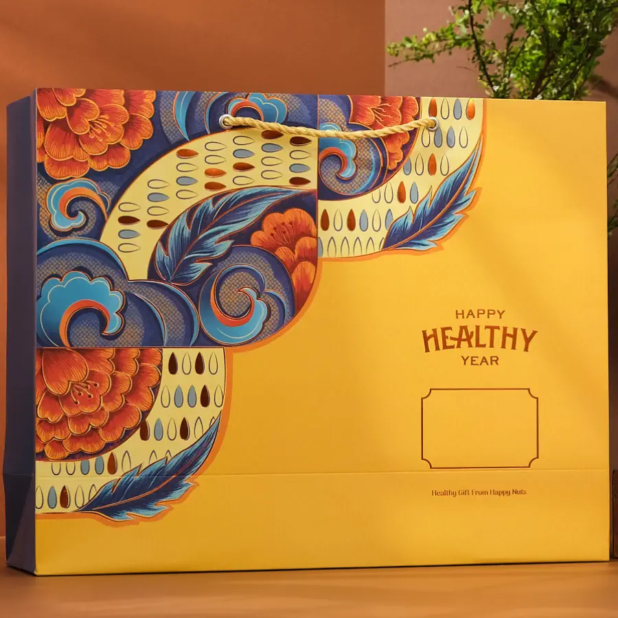 Hộp Quà Tết 2024 Happy Nuts - Túi Giấy Kim Long Như Ý - Droppii Mall