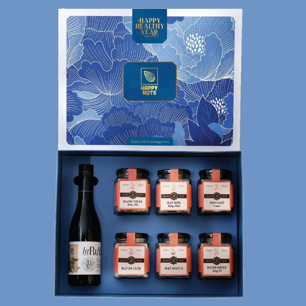 Hộp Quà Tết Happy Nuts 2024 - Sức Khỏe (kèm Túi) - 1Mall.vn