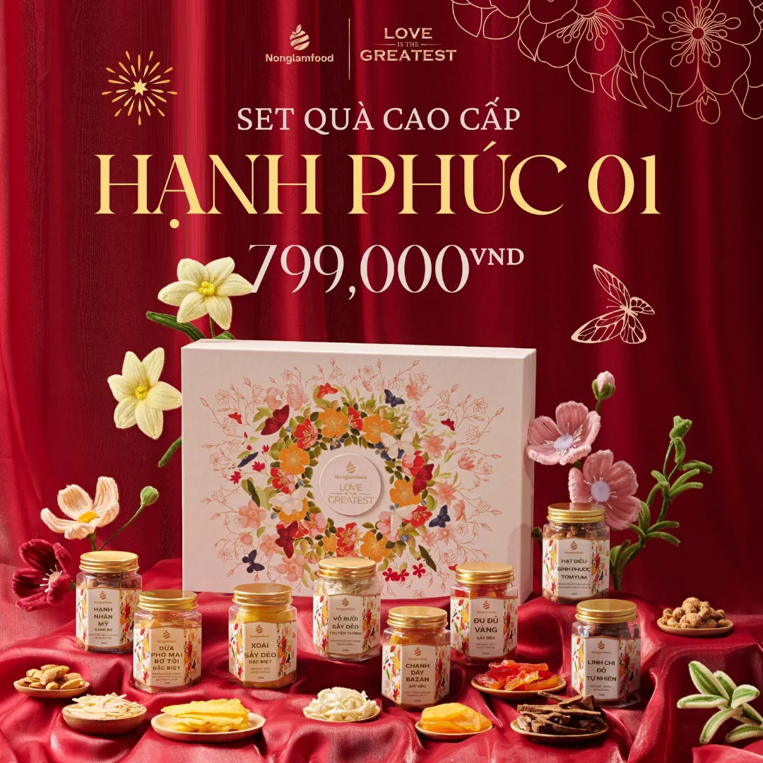 Hộp Quà Tết 2024 Tết Hạnh Phúc 01 Nông Lâm Food - Droppii Mall