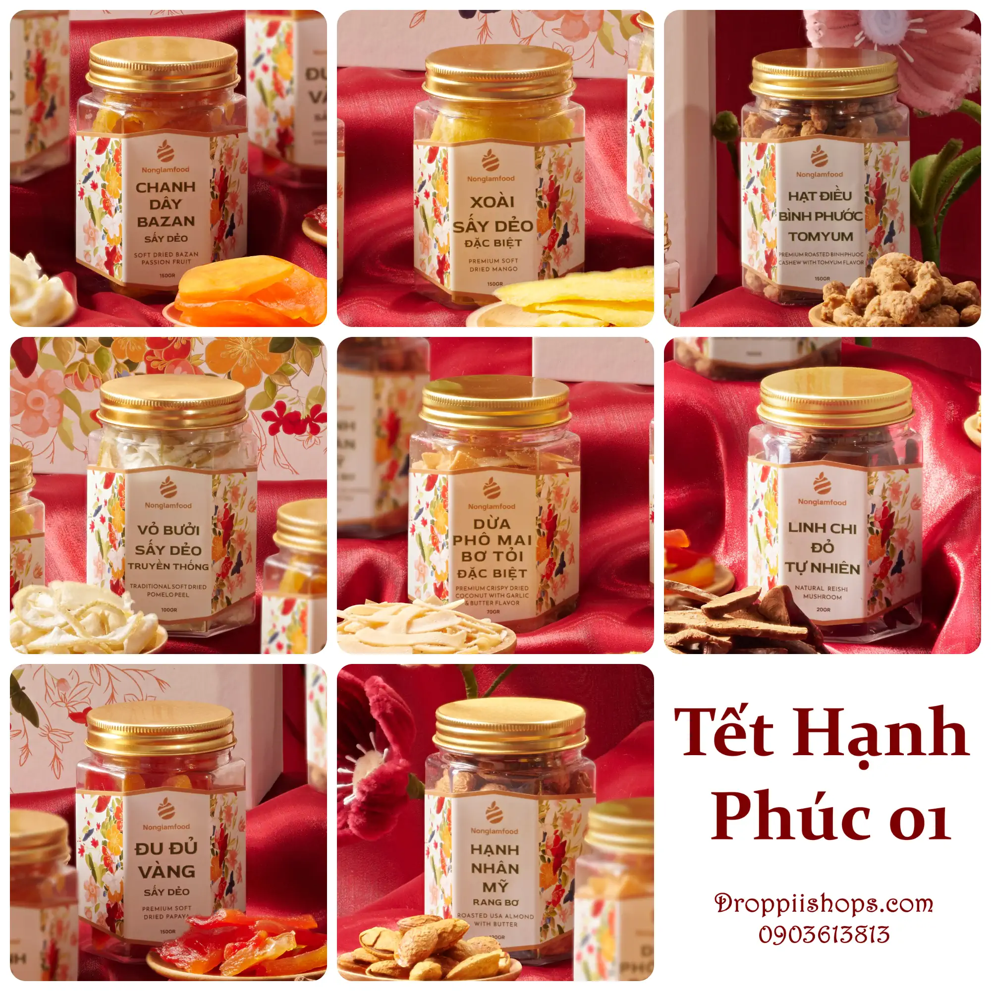 Thành Phần Hộp Quà Tết 2024 Nông Lầm Food - Tết Hạnh Phúc 01 - 1Mall.vn