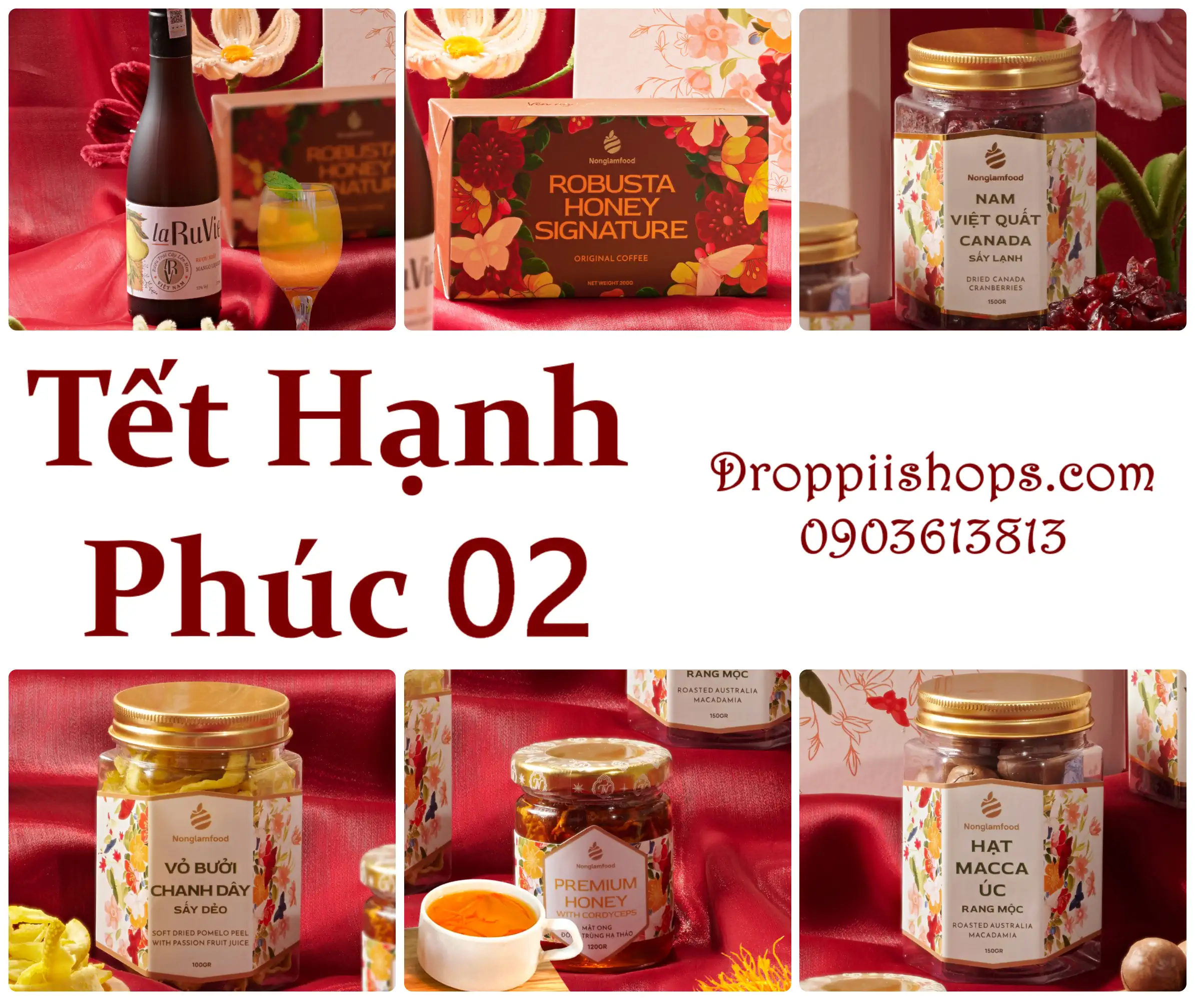 Thành Phần Hộp Quà Tết 2024 Nông Lầm Food - Tết Hạnh Phúc 02 - 1Mall.vn