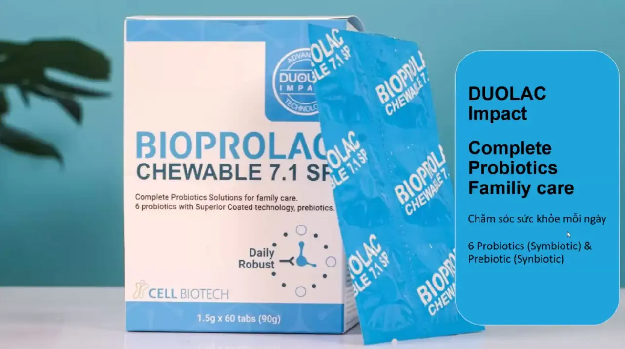 Viên Nhai Bioprolac - Bổ Sung Lợi Khuẩn đường Ruột Với 6 Chủng Hiệp Lực