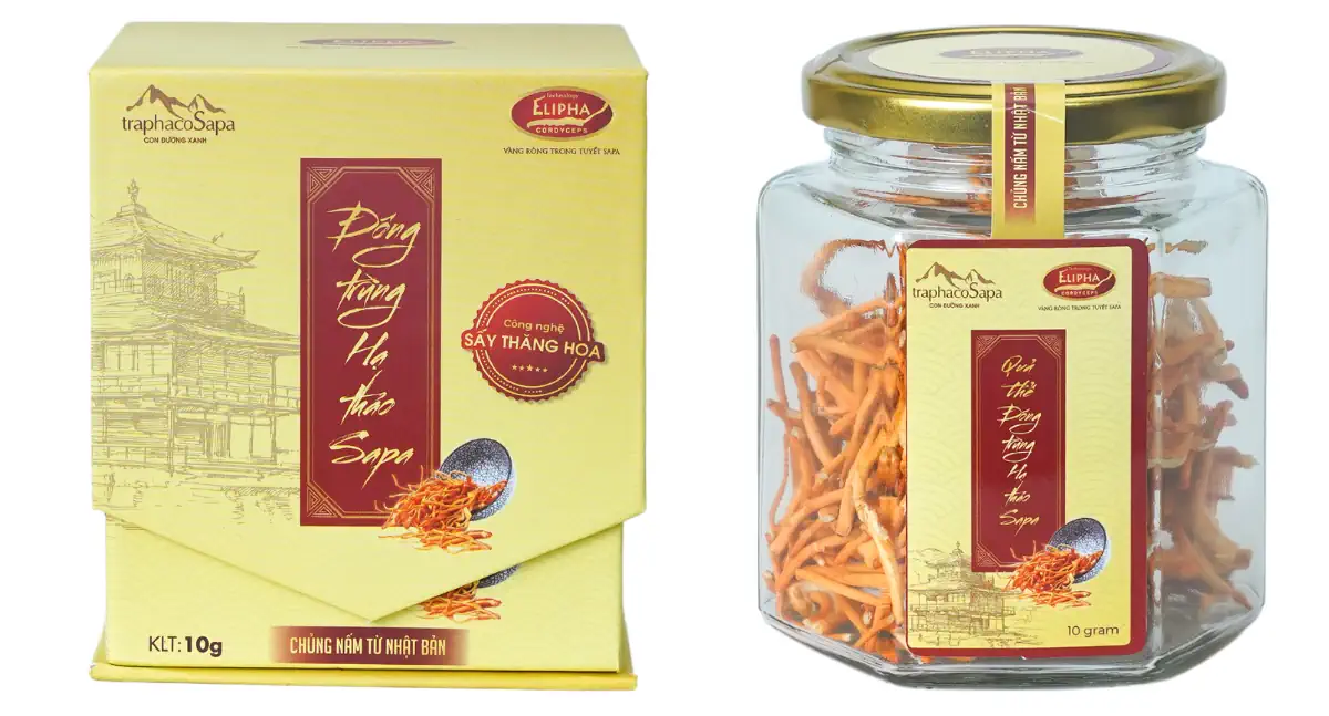 Đông trùng hạ thảo Sapa khô Elipha 10g - Traphaco Sapa - Vitafood - 1Mall.vn