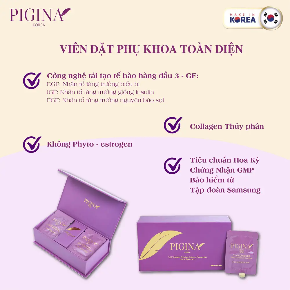 Viên đặt phụ khoa Pigina toàn diện (Set tối ưu 18 viên) chính hãng giá tốt - 1Mall.vn