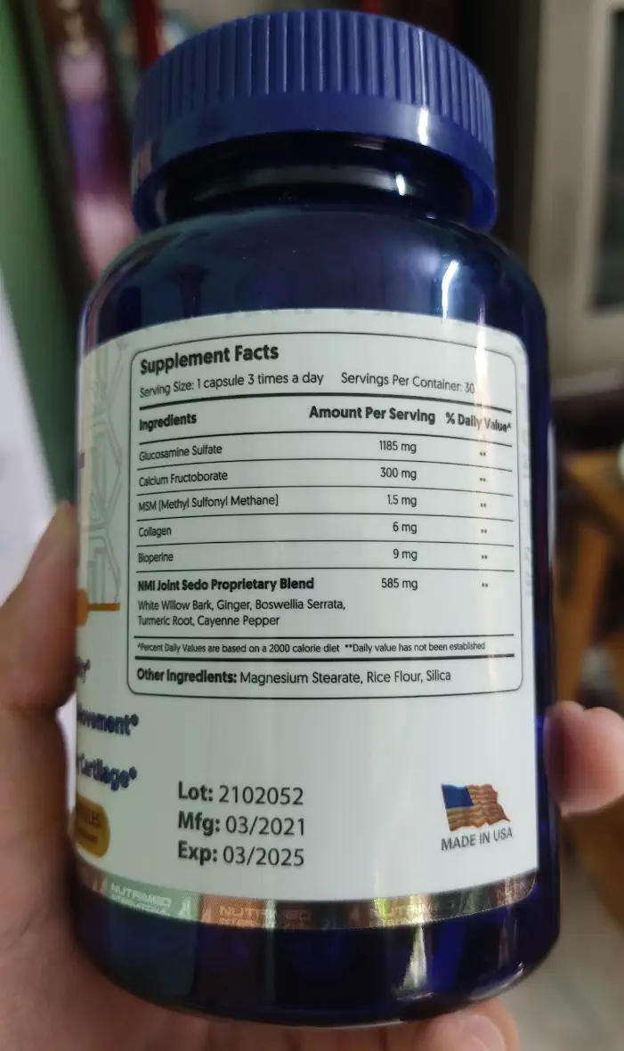 Thành phần thực phẩm chức năng xương khớp NMI Joint Sedo - Nutribest Health - 1Mall.vn