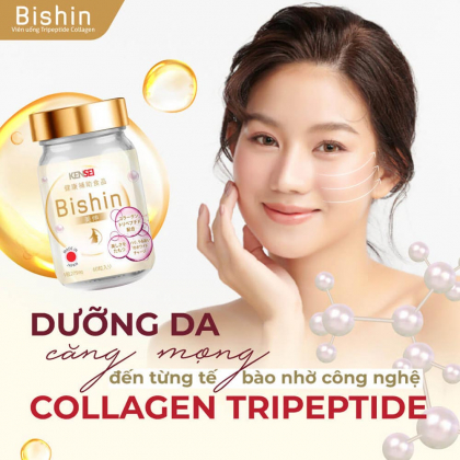 Bishin Tripeptide Collagen chính hãng giá rẻ - dưỡng da căng mọng đến từng tế bào nhờ công nghệ Collagen Tripeptide - Kensei Nhật Bản - 1Mall.vn