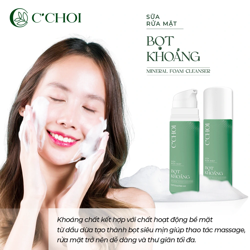 Công Dụng Sữa Rửa Mặt Bọt Khoáng C’choi – Mineral Foam Cleanser - Punar - 1Mall.vn