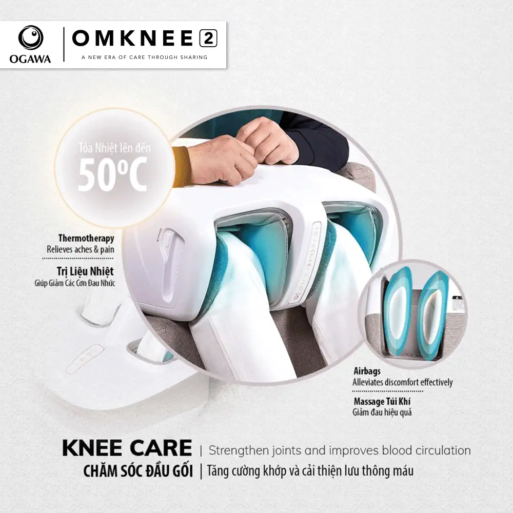 Dụng cụ massage chân OGAWA foot reflexology Omknee 2.0 (OF-2004) trị liệu nhiệt chăm sóc đầu gối - 1Mall.vn