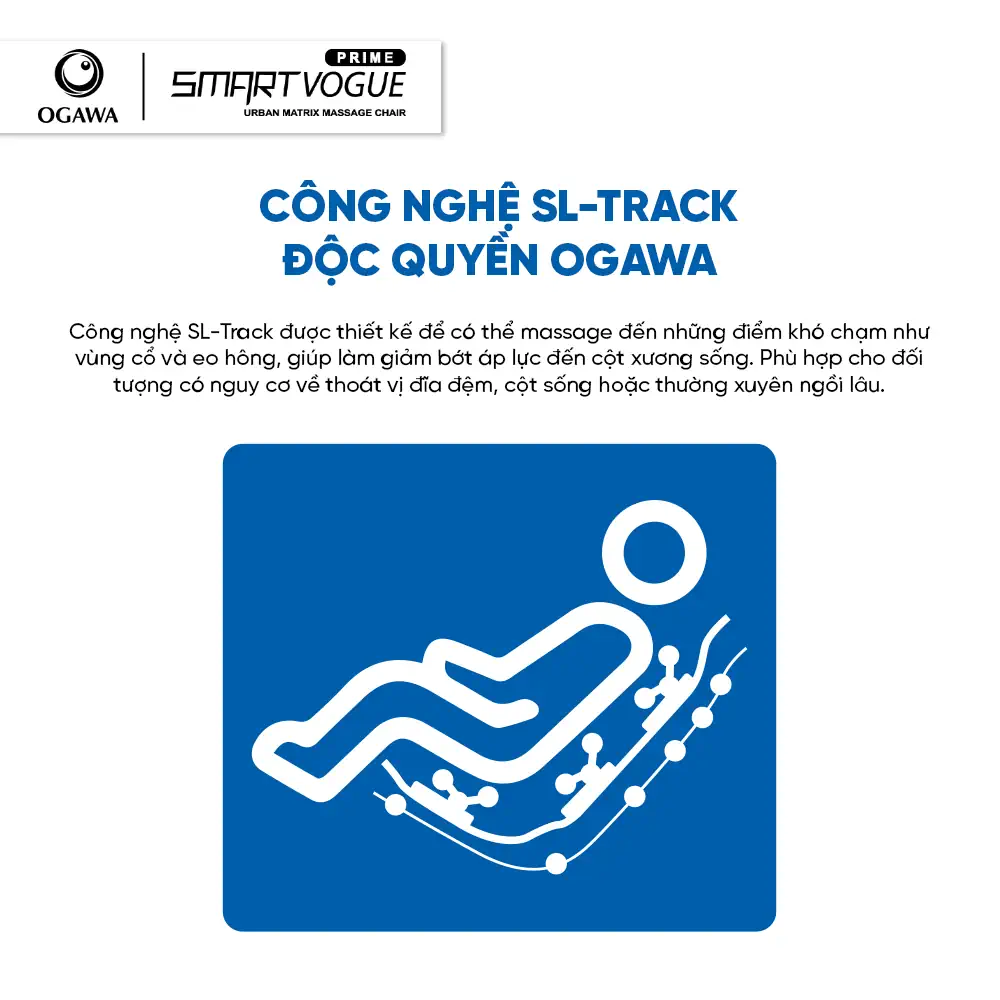 Ghế massage Smart Vogue Prime (OG-5569) Ogawa Malaysia - Công nghệ SL-track độc quyền Ogawa - 1Mall.vn