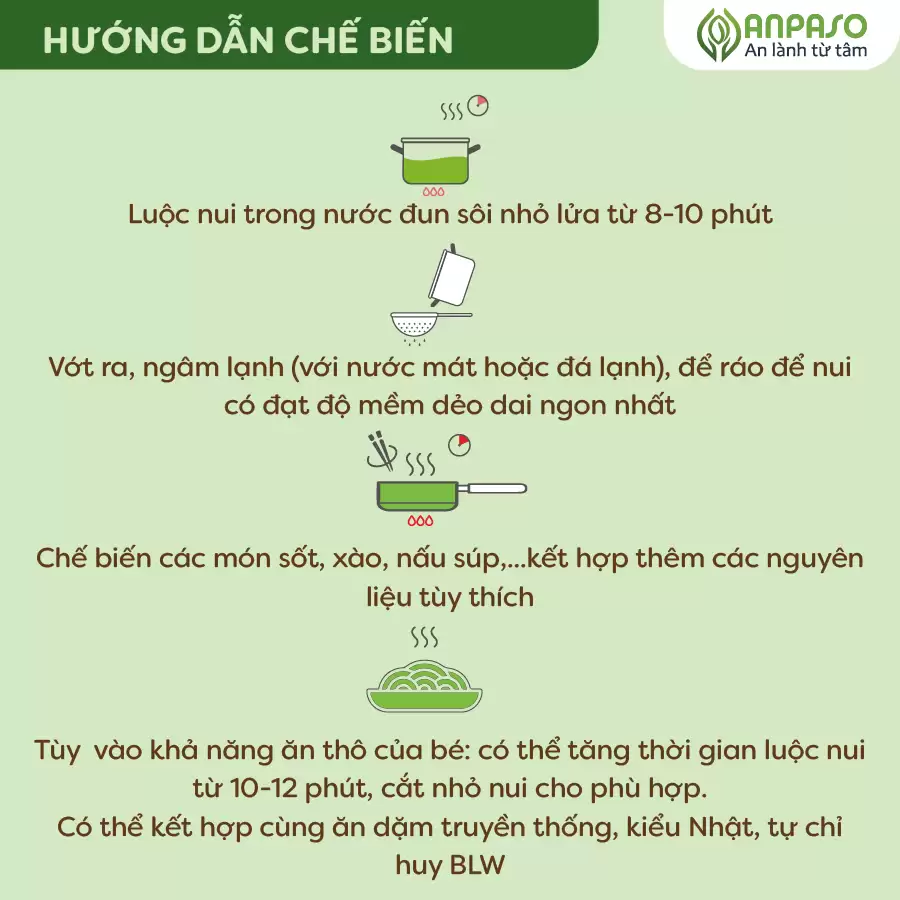 Hướng Dẫn Chế Biến Nui Rau Củ ăn Dặm Anpaso