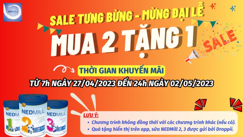 Khuyến mãi Nedmill chính hãng mua 2 tặng 1 - 1Mall.vn