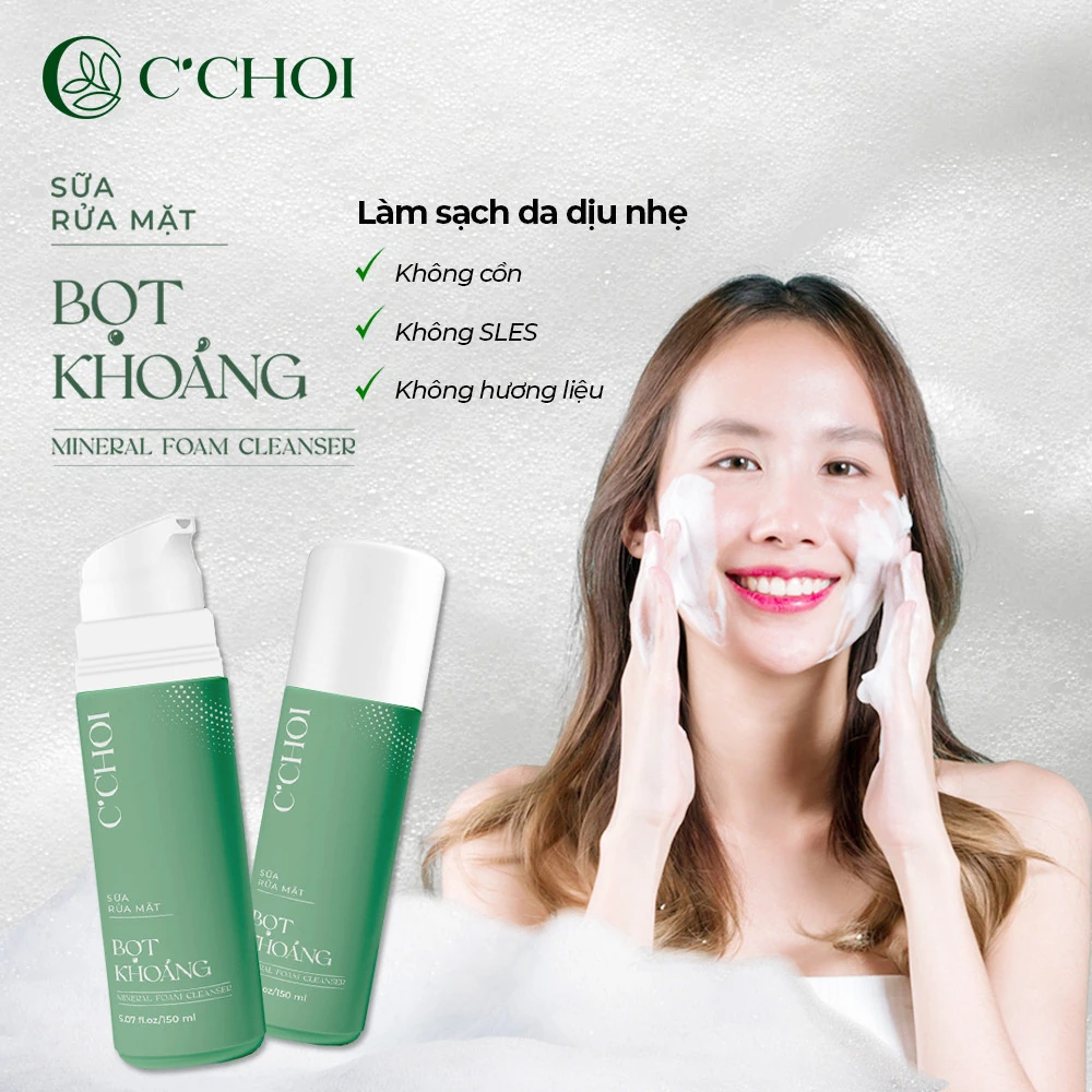 Sữa Rửa Mặt Bọt Khoáng C’choi – Mineral Foam Cleanser - An Toàn Lành Tính - Punar - 1Mall.vn
