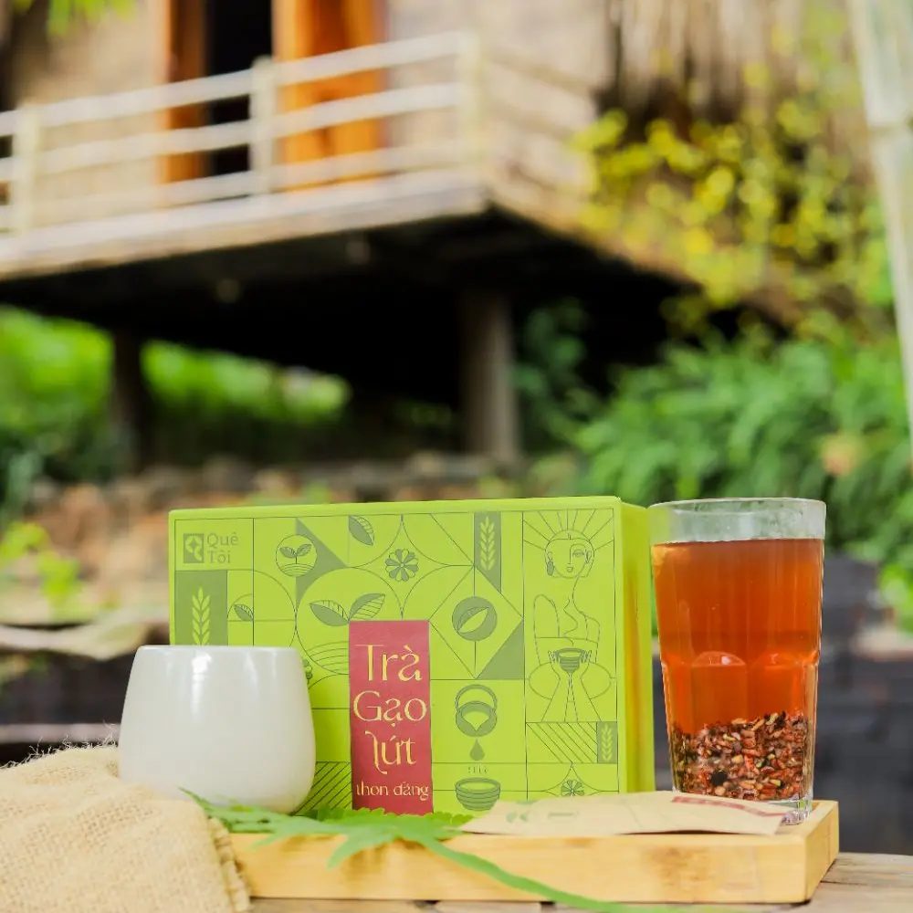 Trà Gạo Lứt Thon Dáng 14 gói x 50 gr (700 gram) - Quê Tôi Group - 1Mall.vn