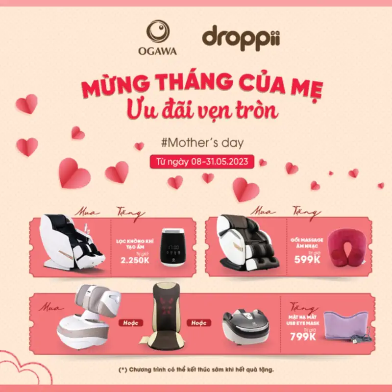 Khuyến mãi Ogawa - Mừng tháng của mẹ, ưu đãi vẹn tròn - 1Mall.vn