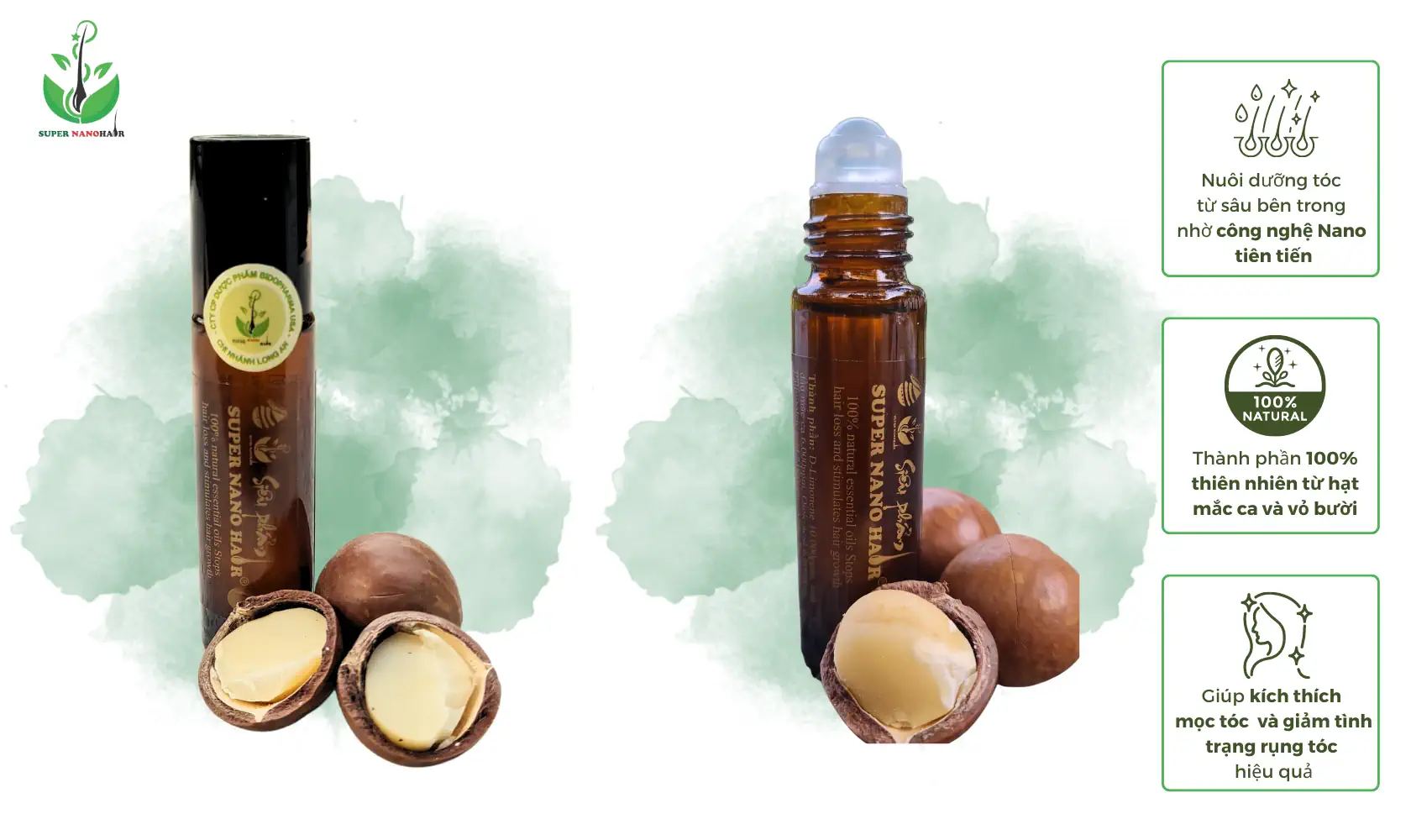 Chai Lăn Tinh Dầu Mọc Tóc Super Nano Hair chính hãng - Thái Dương - Nuôi dưỡng tóc từ sâu bên trong nhờ công nghệ Nano tiên tiến