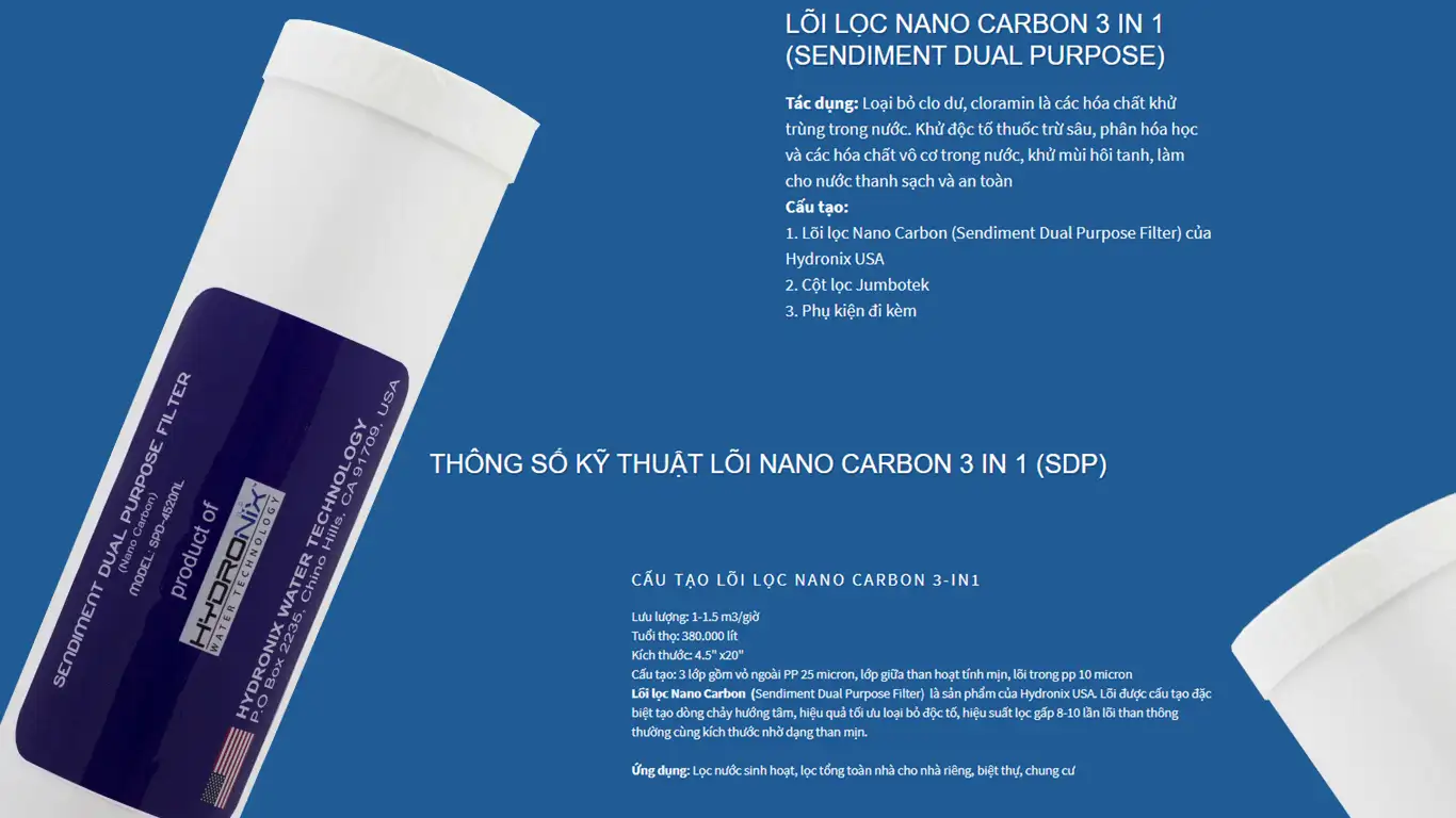 Lõi Lọc Carbon 3 In 1 Taiwan