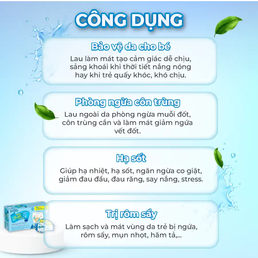 Công Dụng Của Khăn Lau Hạ Sốt Trẻ Em Baby Hạ Sốt Pharphap - Jp Natural - 1Mall.vn