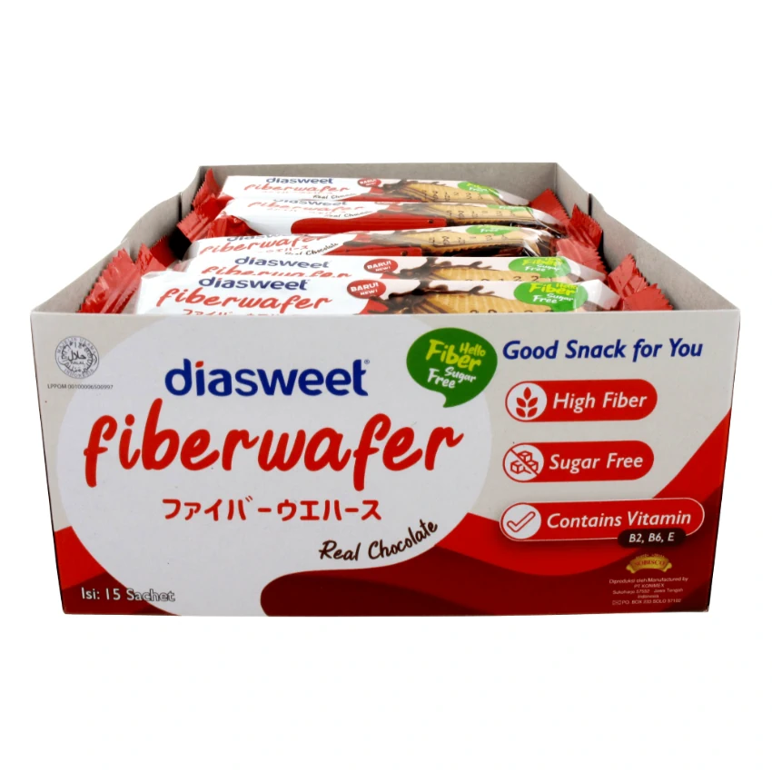 Gói Bánh Xốp Diasweet Fiberwafer Vị Real Chocolate - An Vi - 1Mall.vn