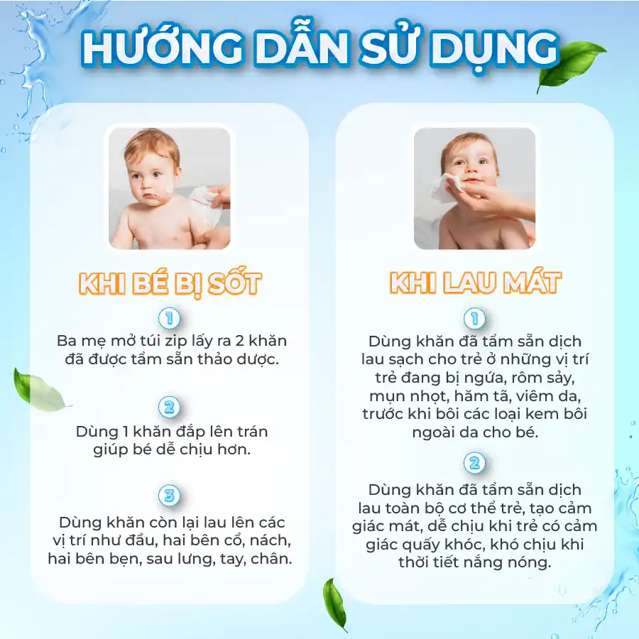 Hướng Dẫn Sử Dụng Khăn Lau Hạ Sốt Trẻ Em Baby Hạ Sốt Pharphap - Jp Natural - 1Mall.vn