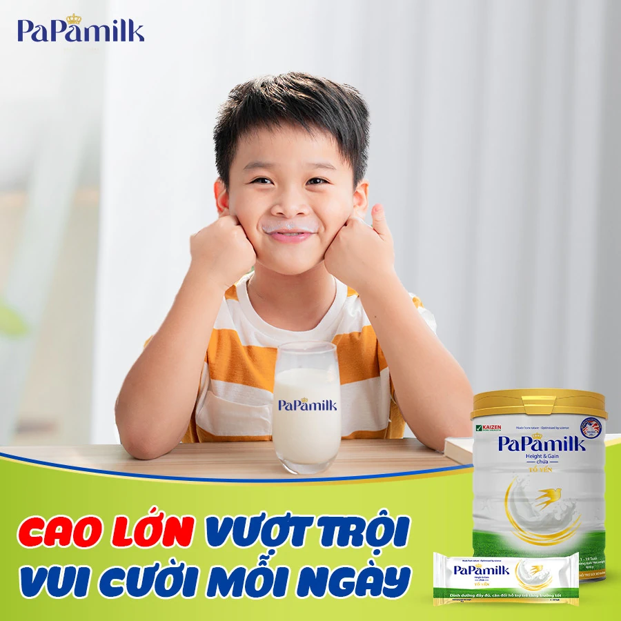 Papamilk Height & Gain Sữa Non 24h Tổ Yến Giúp Con Cao Lớn Vượt Trội - Vkaizen - 1Mall.vn