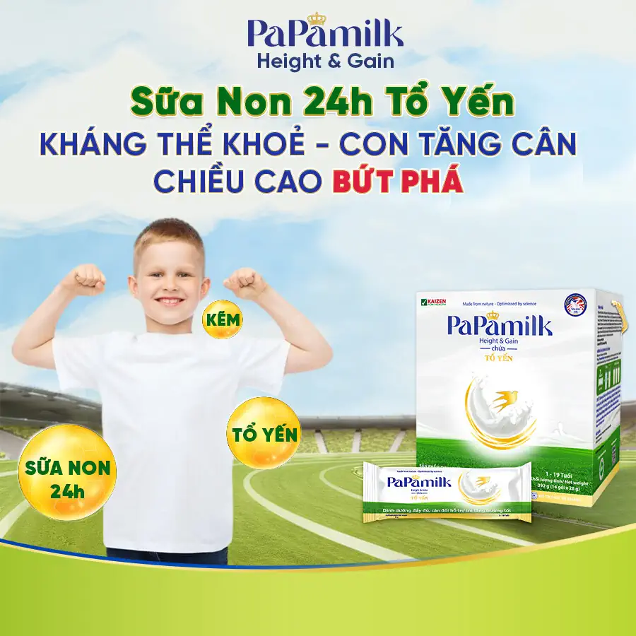Sữa Non 24h Tổ Yến Papamilk Height And Gain Tăng Cân Và Chiều Cao Cho Trẻ Em - 1Mall.vn