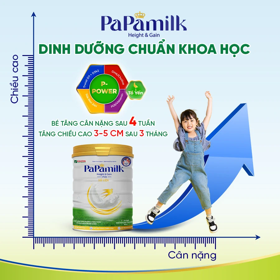 Sữa Non Chứa Tổ Yến Papamilk Height & Gain - Vkaizen - 1Mall.vn