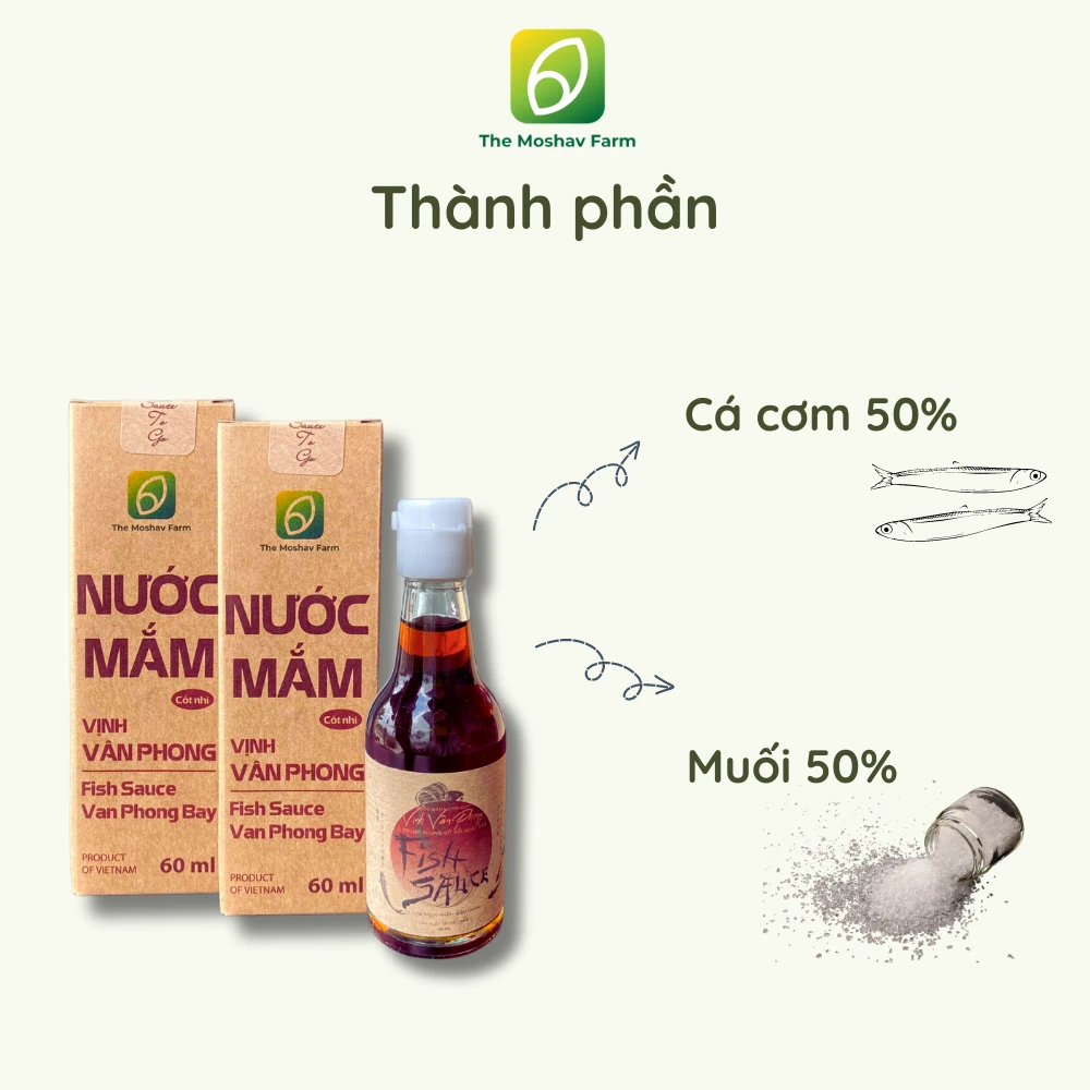 Thành Phần Của Nước Mắm Vịnh Vân Phong Chai Mini 60ml - The Moshav Farm - 1Mall.vn