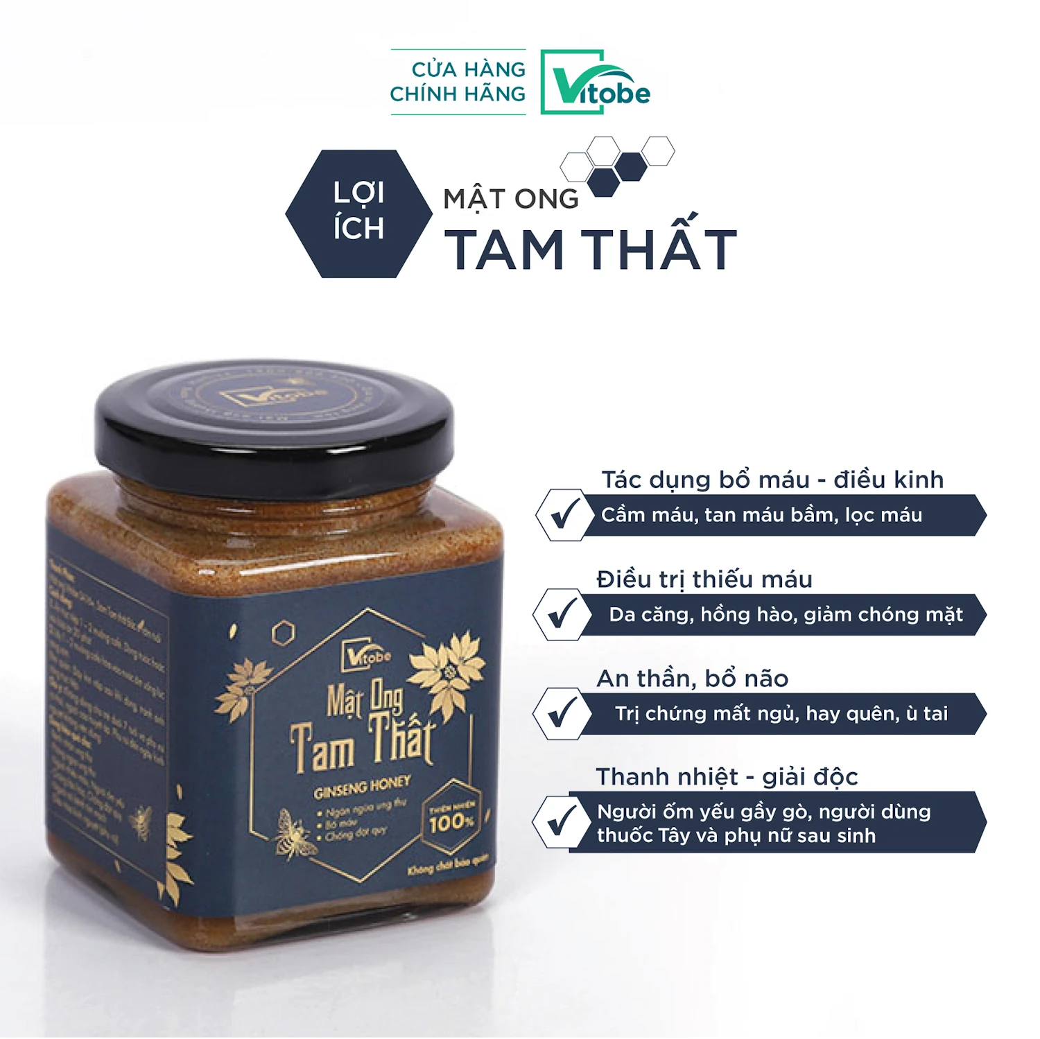 Lợi ích Mật Ong Tam Thất Bắc Vitobe - 1Mall.vn
