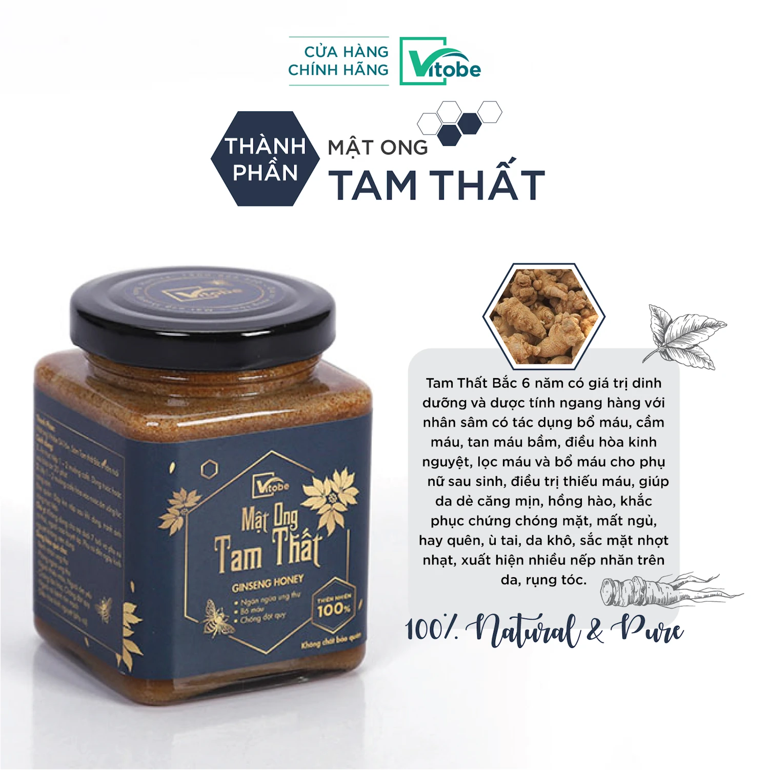 Thành Phần Mật Ong Tam Thất Bắc Vitobe - 1Mall.vn