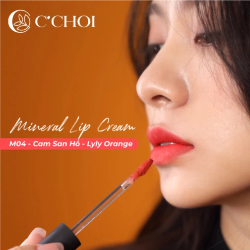 Ảnh Mẫu Son Kem Khoáng C’choi M04 Lyly Oran Cam San Hô - Mineral Lip Cream - Punar - 1Mall.vn