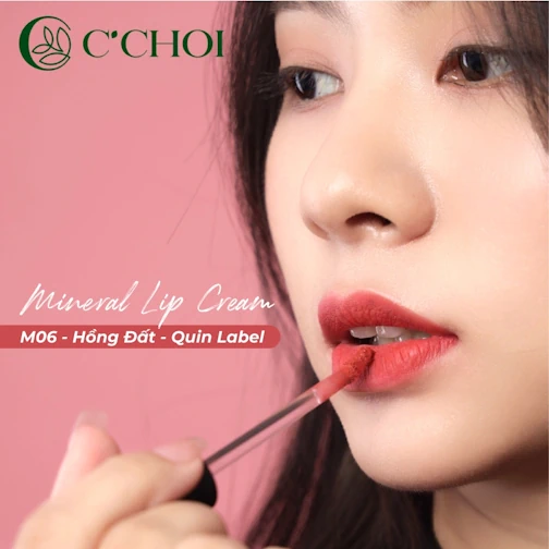 Ảnh Mẫu Son Kem Khoáng C’choi M06 Quin Label Hồng Đất - Mineral Lip Cream - Punar - 1Mall.vn