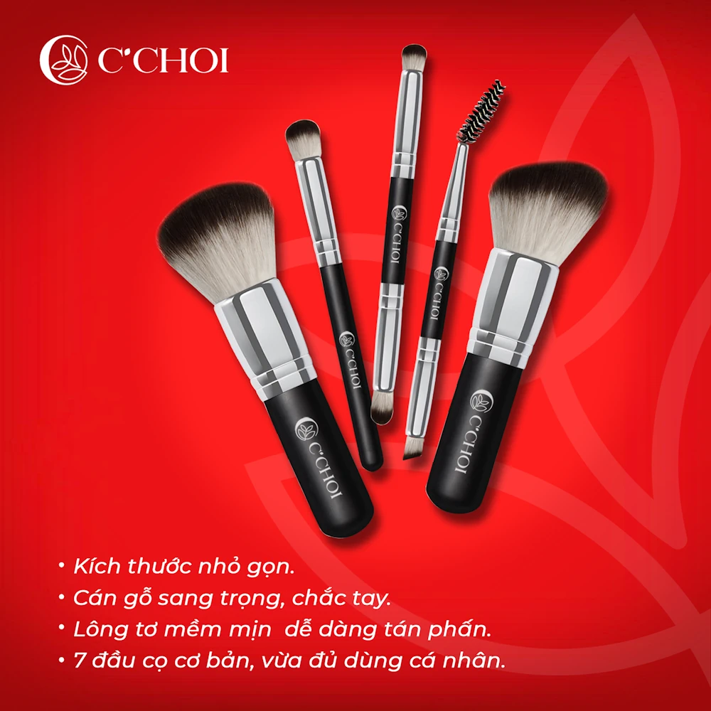 Bộ Cọ Trang Điểm Cá Nhân C'choi Nhỏ Gọn Sang Trọng - Punar - 1Mall.vn
