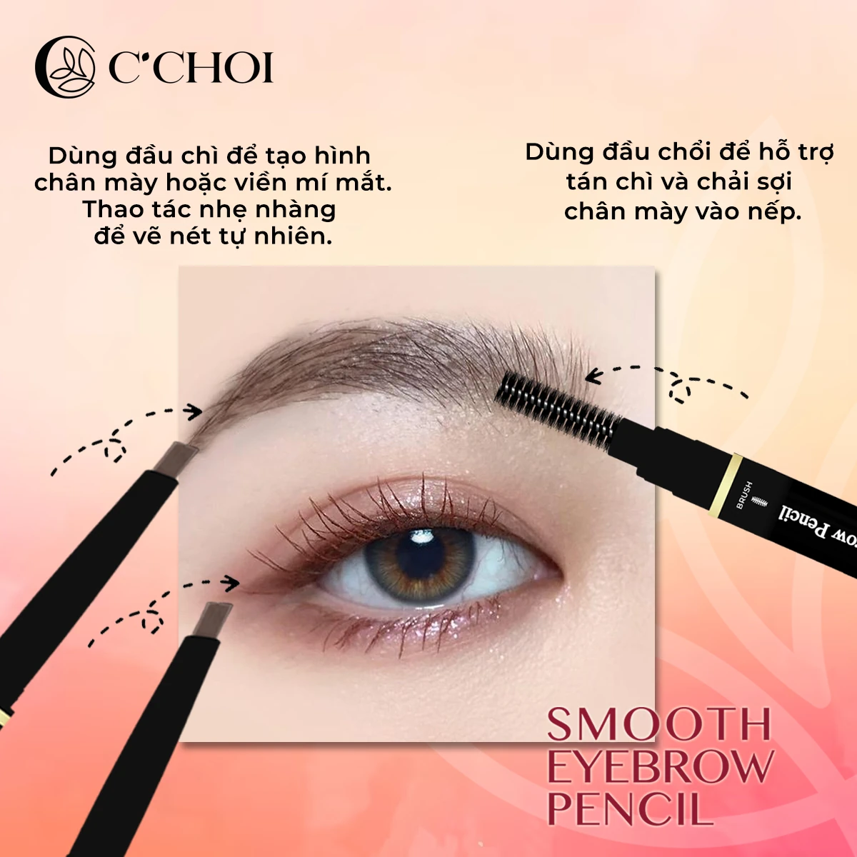 Cách Sử Dụng Chì Kẻ Mày C'choi - Smooth Eyebrow Pencil - Punar - 1Mall.vn