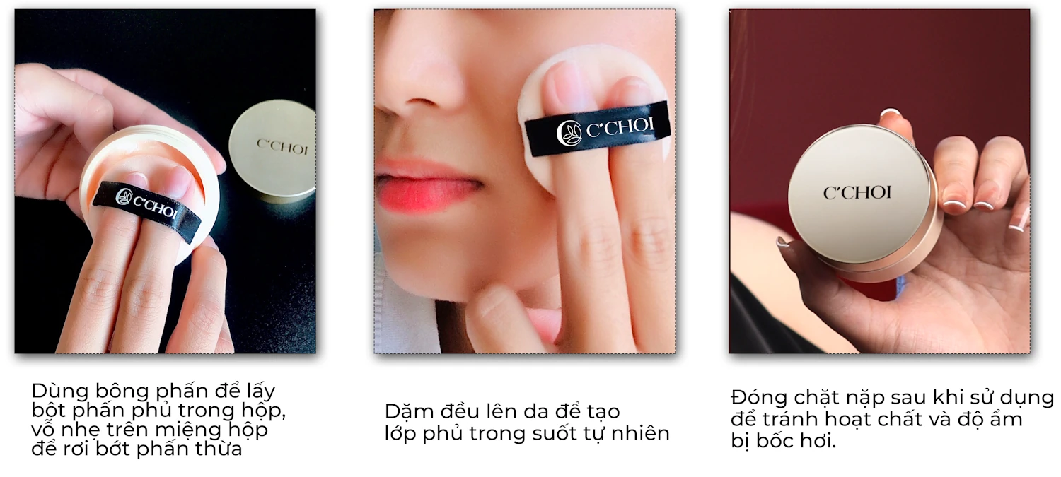 Hướng Dẫn Sử Dụng Phấn Phủ Kiềm Dầu C'choi Velvet Film Powder Foundation - Punar - 1Mall.vn