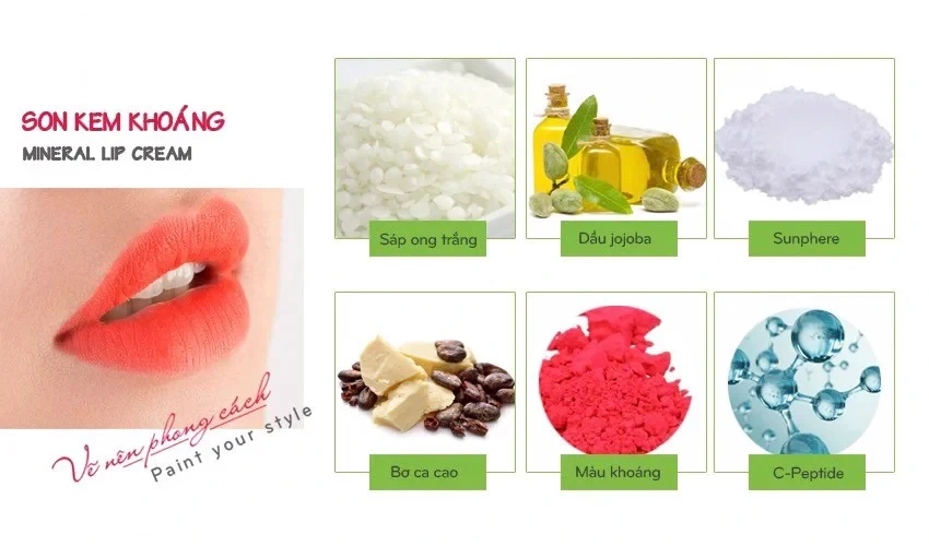 Thành Phần Son Kem Khoáng C’choi Mineral Lip Cream - Punar - 1Mall.vn