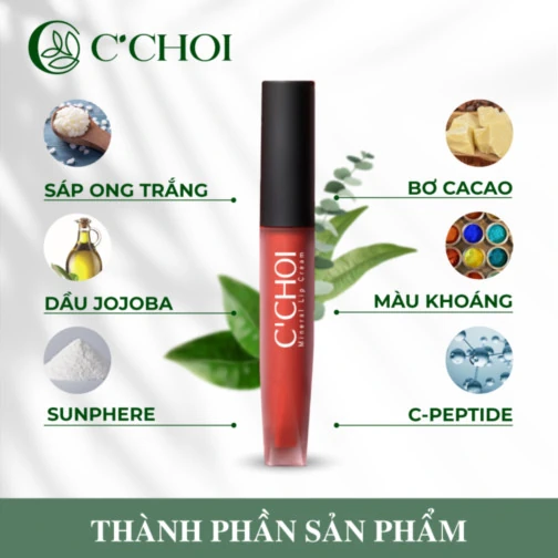 Thành Phần Son Kem Khoáng C’choi - Mineral Lip Cream - Punar - 1Mall.vn