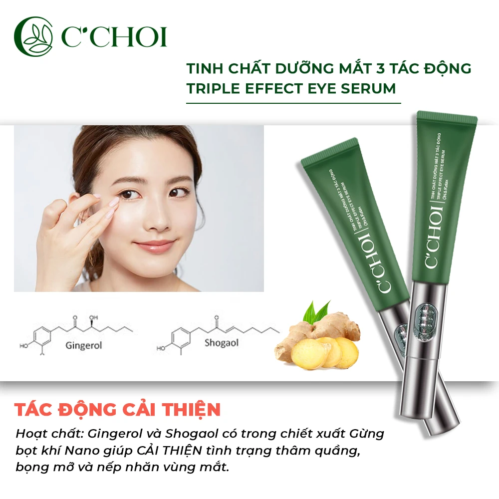 Tinh Chất Dưỡng Mắt 3 Tác động C’choi - Triple Effect Eye Serum - Tác Dụng Của Chiết Xuất Gừng - Punar - 1Mall.vn