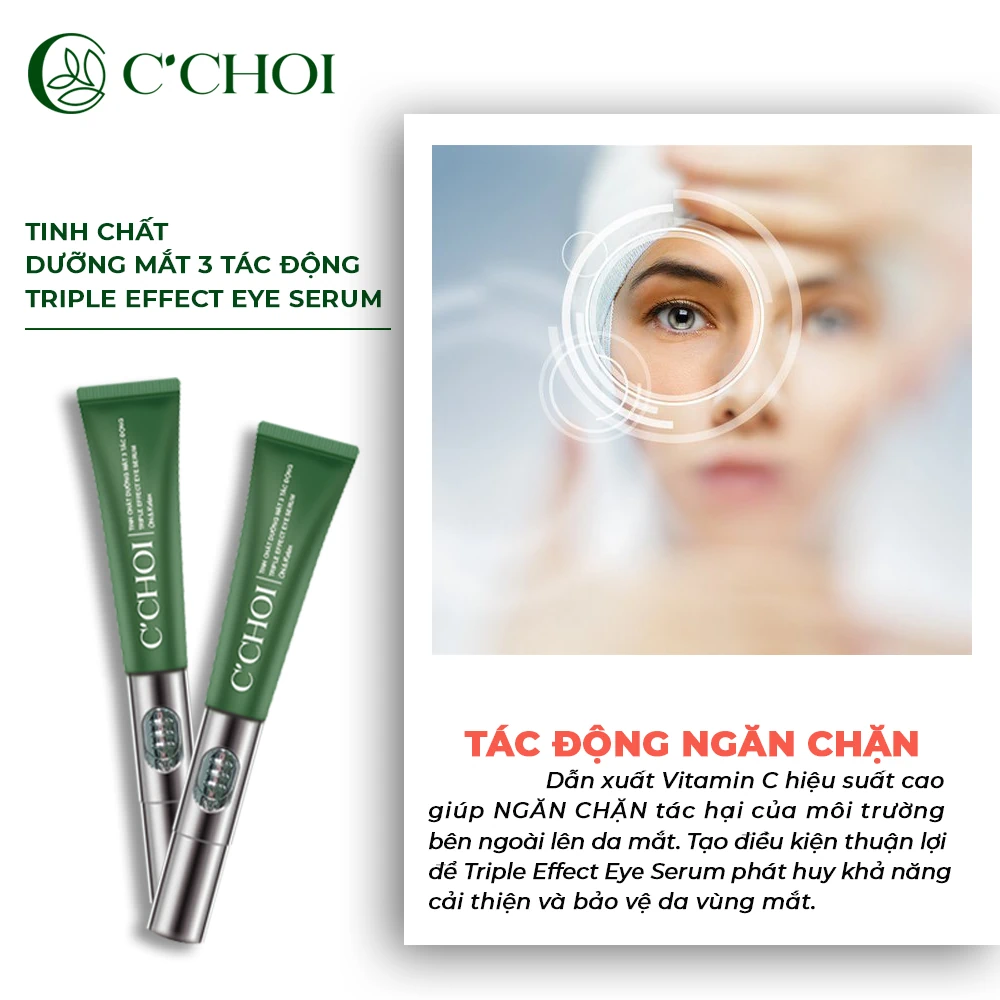 Tinh Chất Dưỡng Mắt 3 Tác động C’choi - Triple Effect Eye Serum - Tác Dụng Của Vitamin C Hiệu Suất Cao - Punar - 1Mall.vn