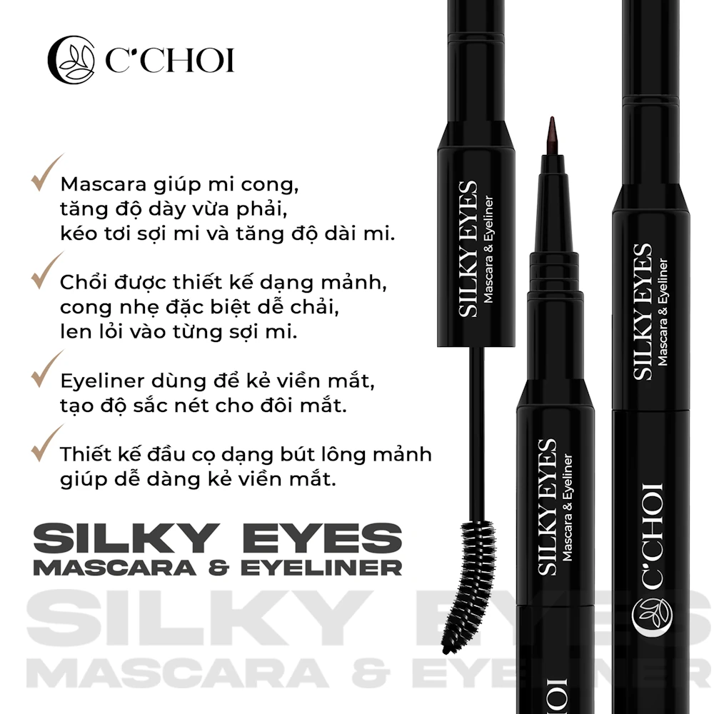 Ưu điểm Gel Chuốt Mi Và Kẻ Mắt C'choi - Silky Eyes - Mascara & Eyeliner - Punar - 1Mall.vn