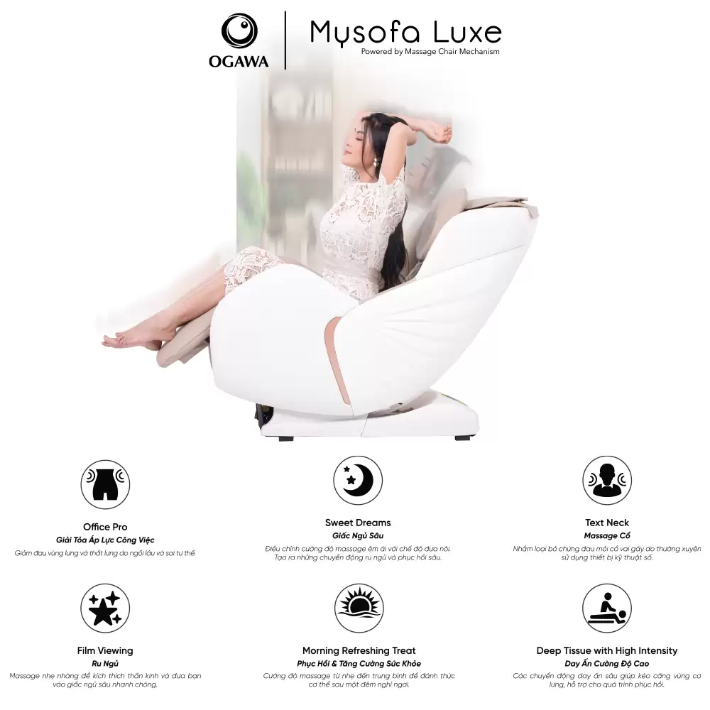 6 Chương Trình Massage Tự động - Ghế Massage Ogawa Mysofa Luxe (os-3161s)