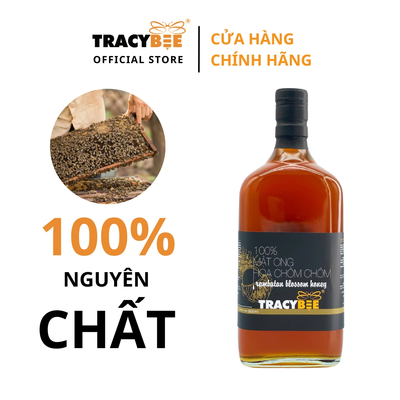 Mật Ong Hoa Chôm Chôm 600ml Tracybee - 1Mall.vn