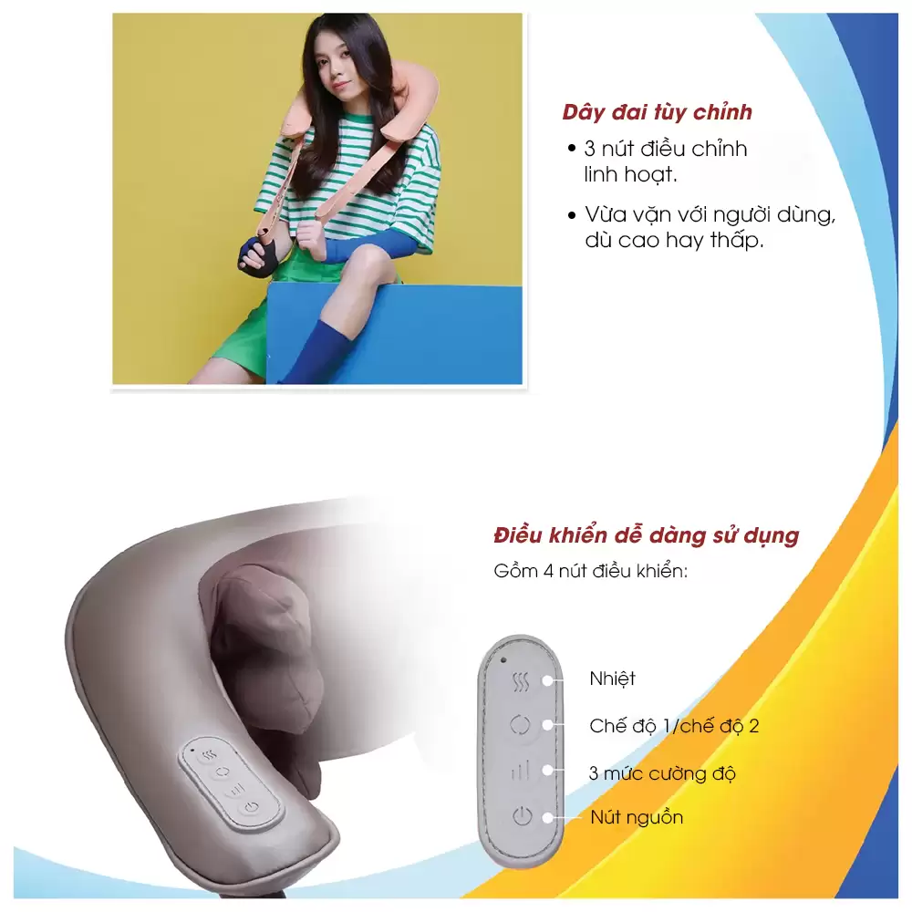Máy Massage Cổ Vai Gáy Wonder Touch, Hiệu Ogawa (ol-0839a) Dây đai Tùy Chỉnh, điều Khiển Dễ Dàng