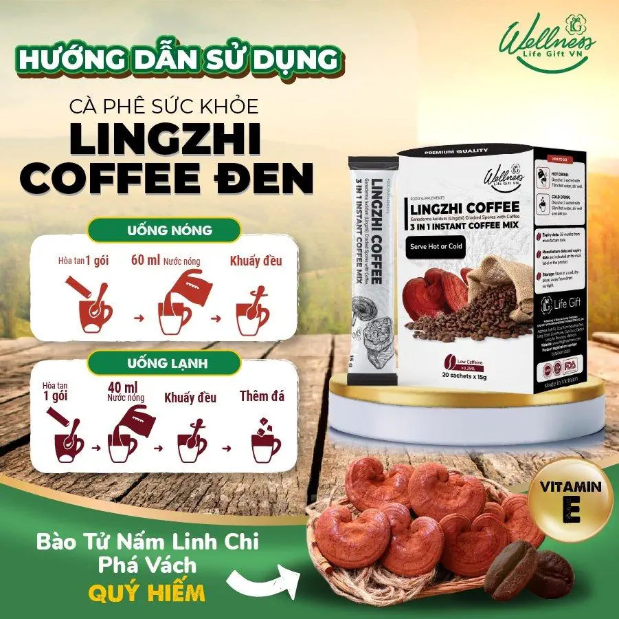 Cách Sử Dụng Cà Phê Sức Khỏe Lingzhi Coffee đen - 1Mall.vn