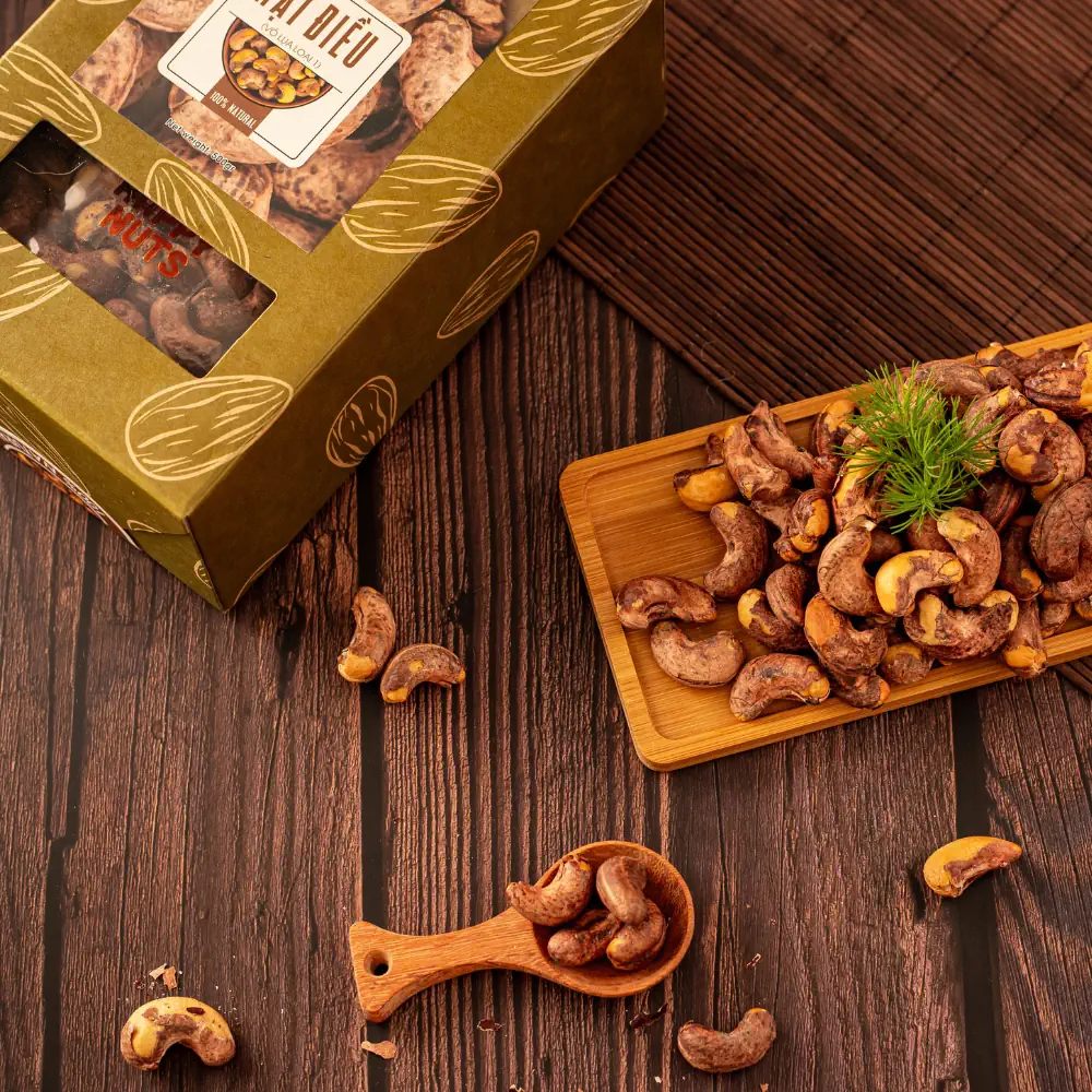 Hạt điều Rang Muối Loại 1 Happy Nuts (còn Vỏ Lụa) 500gr - Droppii Mall