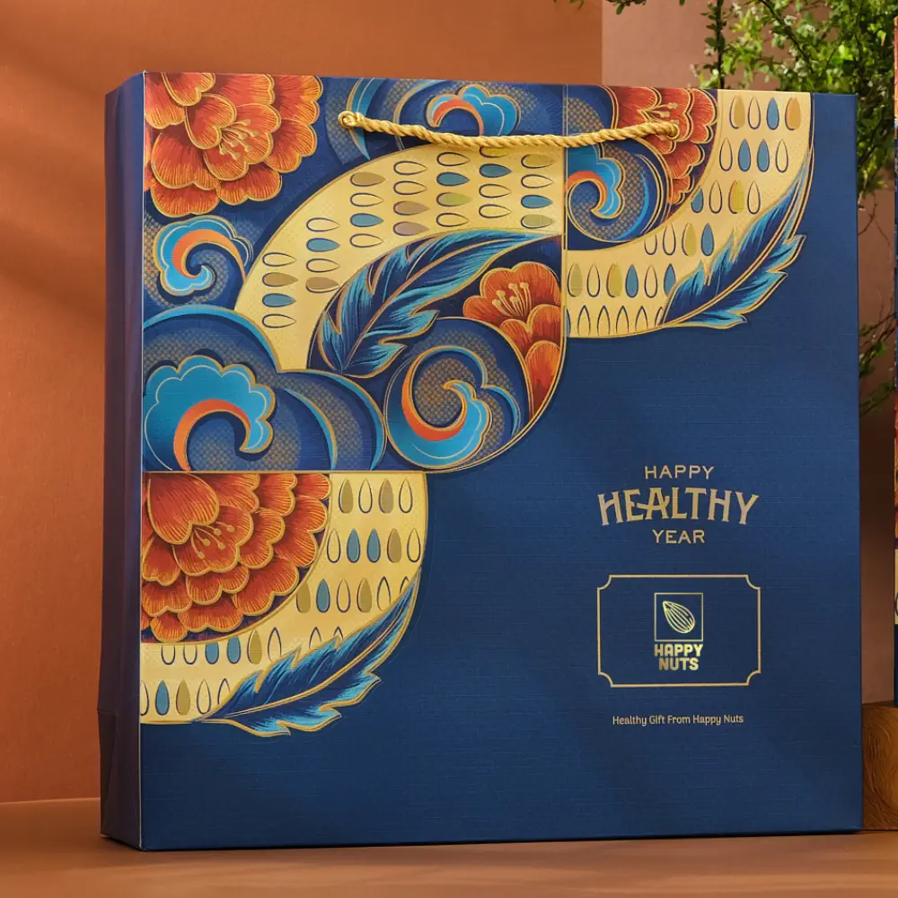 Hộp Quà Tết 2024 Happy Nuts - Thanh Long Cát Tường (kèm Túi) - 1Mall.vn