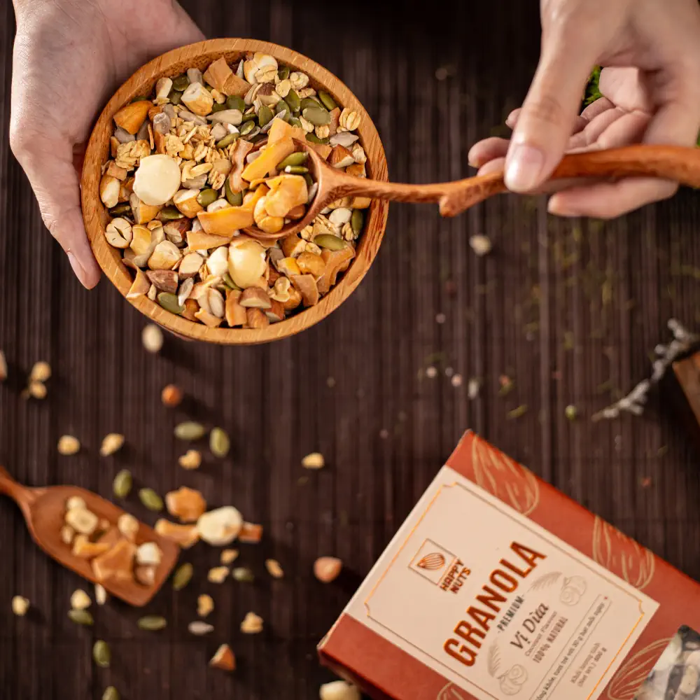 Premium Granola Vị Dừa 500gr Happy Nuts Việt Nam - 1Mall.vn