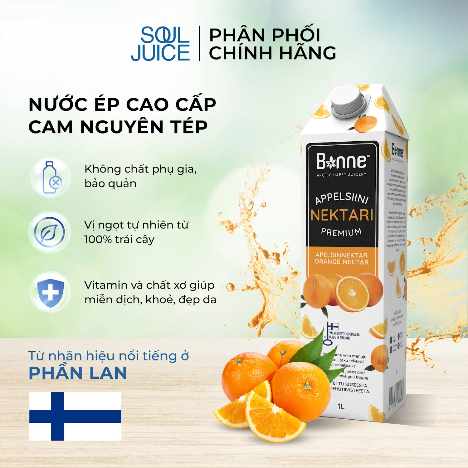 Nước ép Cam Cao Cấp Nguyên Tép Bonne 1 Lít - 1Mall.vn
